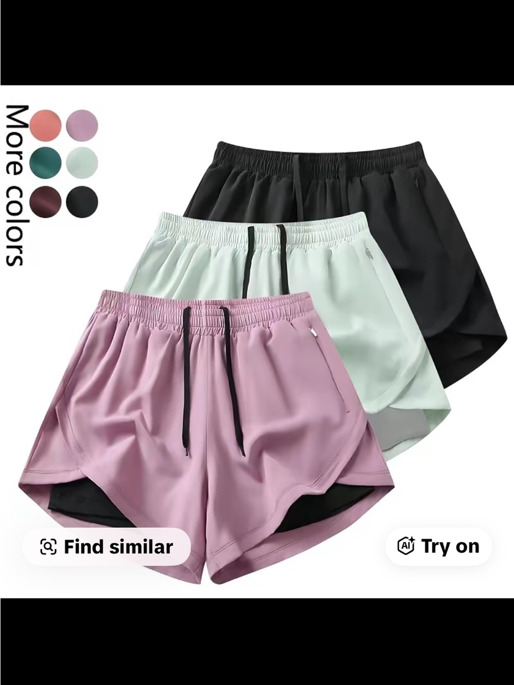 Amazon Women's Athletic Shorts Set - Pink, Mint, Black